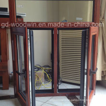 Foshan Window Double Tempered Glass Wood and Aluminum Composite Window